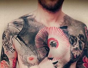 Skice v slogu realističnih trash polka tetovaž